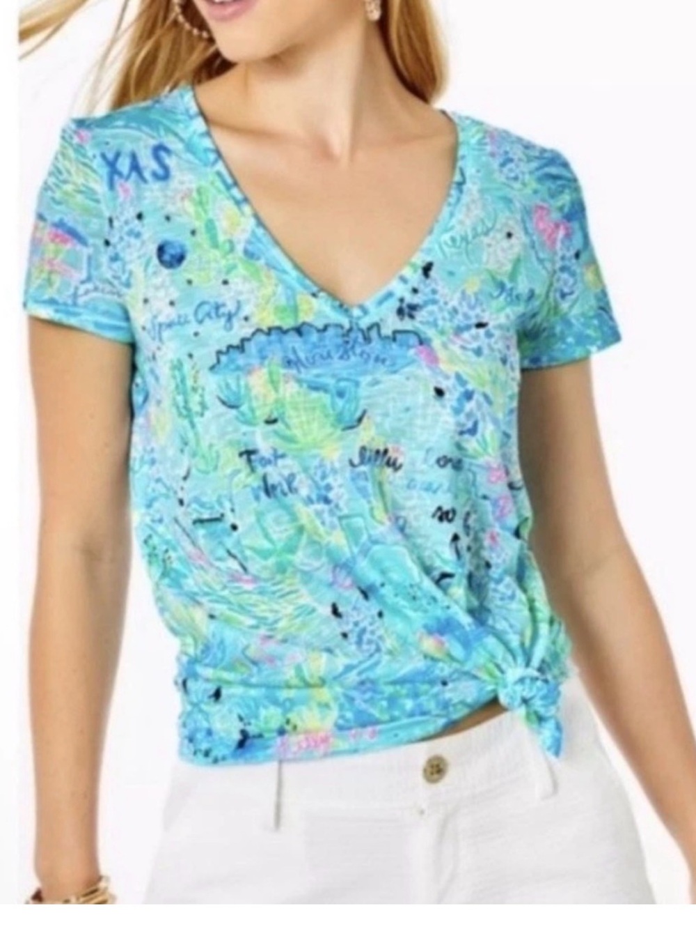 Lilly Pulitzer Etta a V-neck Texas Tee
